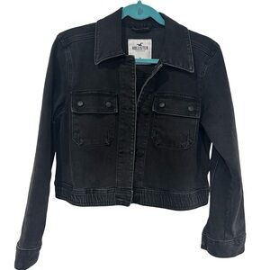Hollister Black Denim Crop Jacket